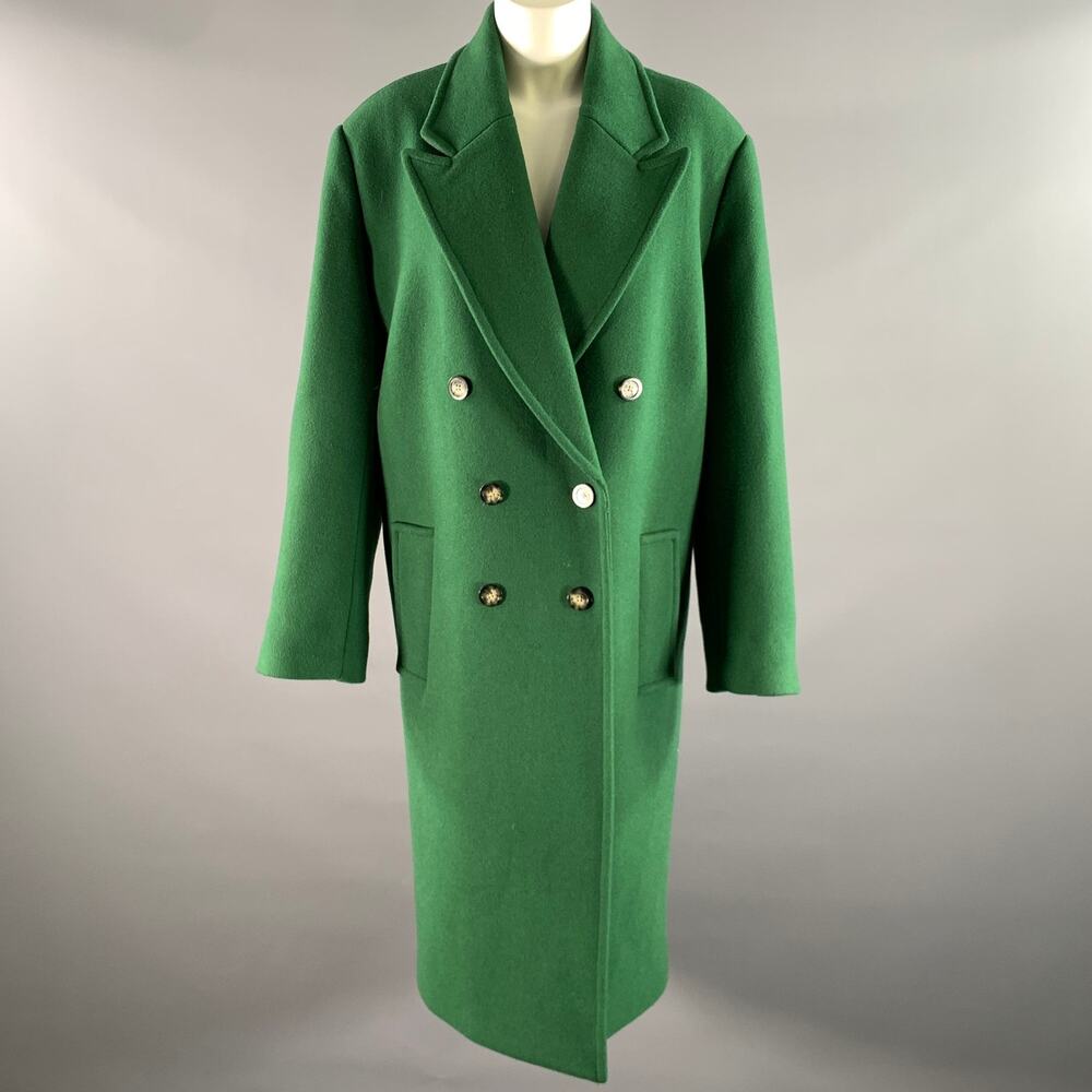 MICHAEL by MICHAEL KORS Size XS Green Wool Blend Peak Lapel Coat